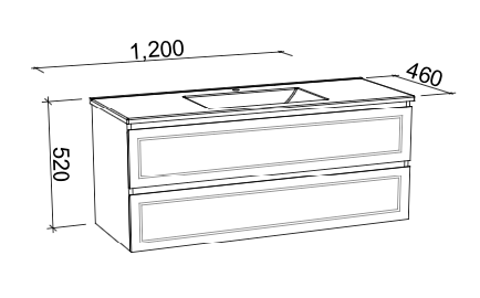 Timberline Nevada Plus Classic Wall Hung Vanity with Ceramic Top - Wellsons