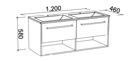 Timberline Kansas Wall Hung Vanity with Regal Acrylic Top - Wellsons