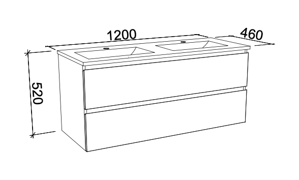 Timberline Nevada Plus Wall Hung Vanity with Regal Acrylic Top - Wellsons