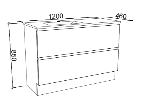 Timberline Nevada Plus Floor Standing Vanity with Alpha Ceramic Top - Wellsons