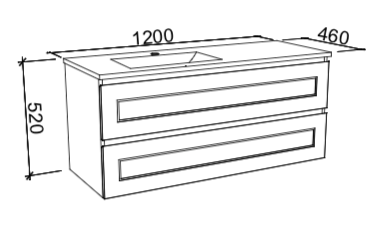 Timberline Nevada Plus Classic Wall Hung Vanity with Ceramic Top - Wellsons