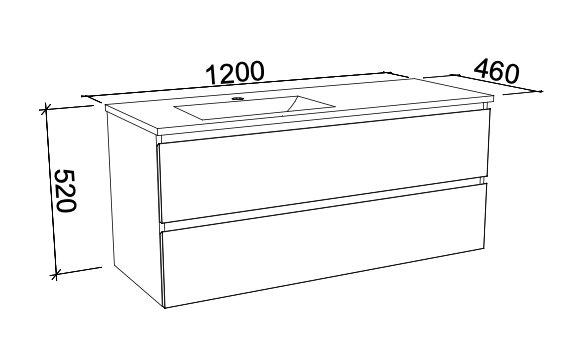 Timberline Nevada Plus Wall Hung Vanity with Regal Acrylic Top - Wellsons
