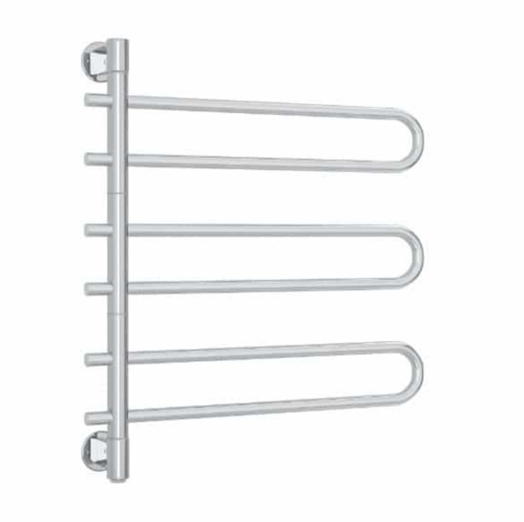 Thermogroup 6 Bar Straight Round Swivel Heated Towel Rail - Polished Stainless Steel