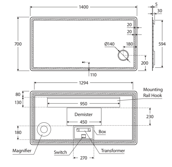 Fienza Deejay LED Mirror