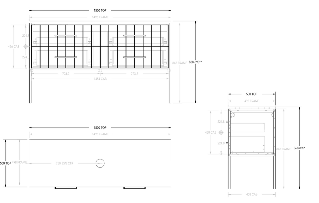 ADP Ivy All-Drawer Floor Standing Vanity