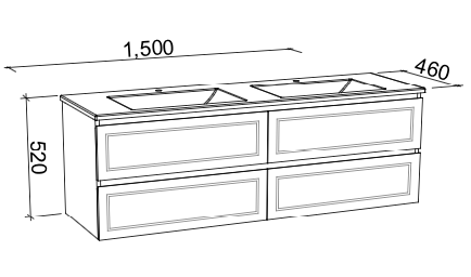 Timberline Nevada Plus Classic Wall Hung Vanity with Ceramic Top - Wellsons