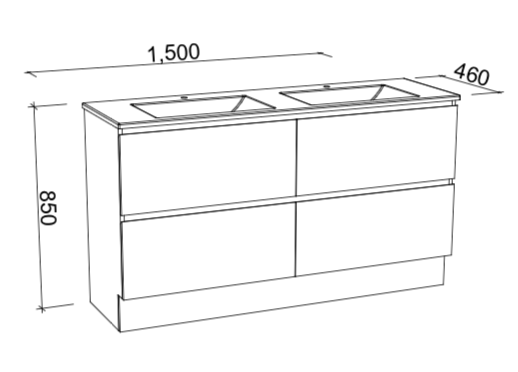 Timberline Nevada Plus Floor Standing Vanity with Alpha Ceramic Top - Wellsons