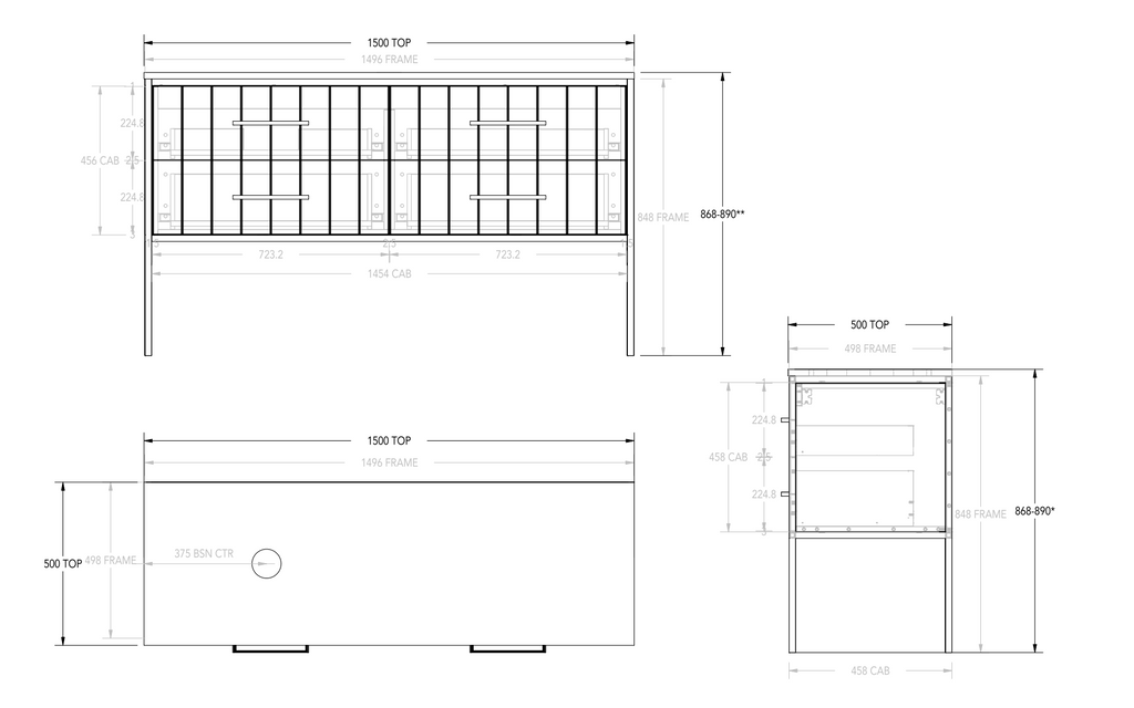 ADP Ivy All-Drawer Floor Standing Vanity