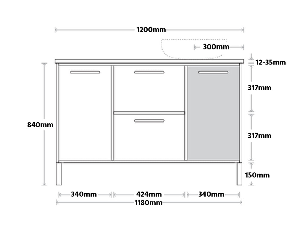 Marquis Palm Floor Standing Vanity - Wellsons