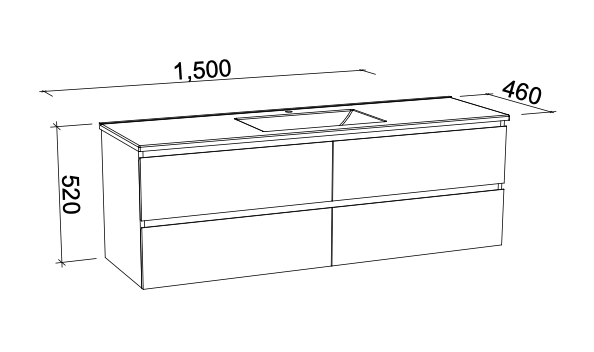 Timberline Nevada Plus Wall Hung Vanity with Regal Acrylic Top - Wellsons