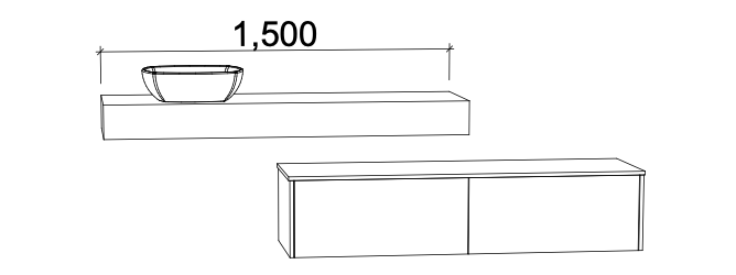 Timberline Milan Wall Hung Vanity with Above Counter Basin - Wellsons