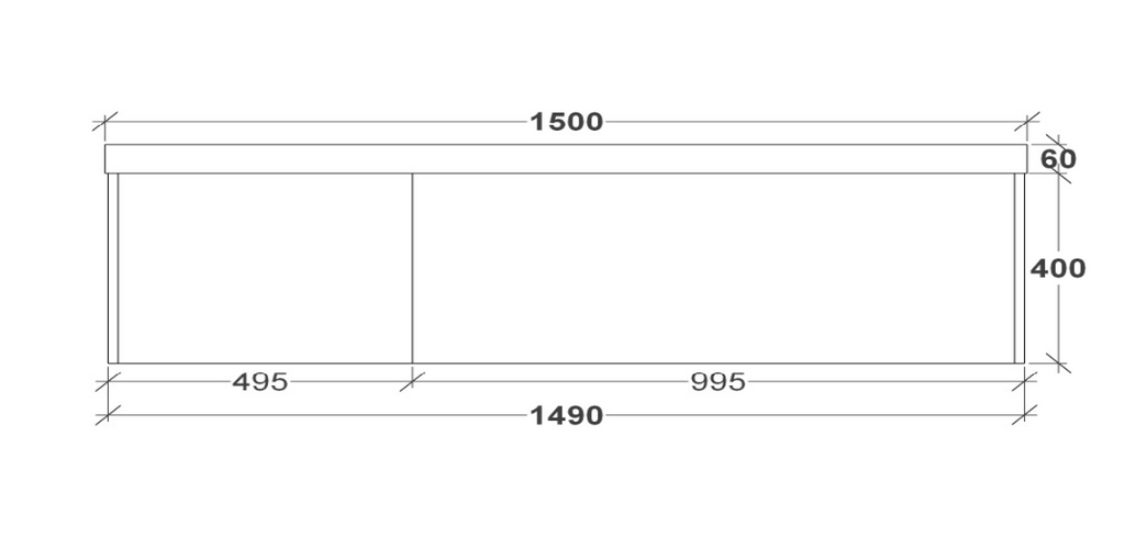 Rifco Opera Wall Hung Vanity with 40mm Concrete Integrated Basin Top