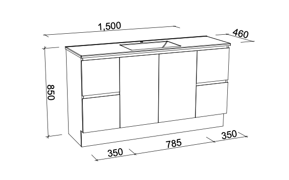 Timberline Nevada Floor Standing Vanity with Alpha Ceramic Top - Wellsons