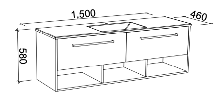 Timberline Kansas Wall Hung Vanity with Regal Acrylic Top - Wellsons