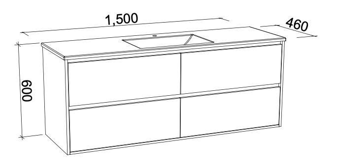 Timberline Grange Wall Hung Vanity with Alpha Ceramic Top - Wellsons