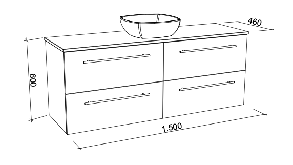 Timberline Oxbow Wall Hung Vanity with Basin - Wellsons