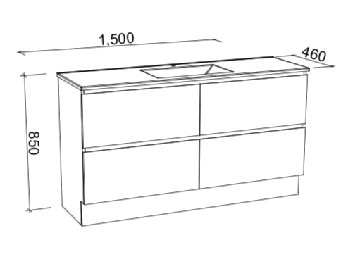 Timberline Nevada Plus Floor Standing Vanity with Alpha Ceramic Top - Wellsons