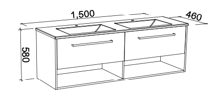 Timberline Kansas Wall Hung Vanity with Regal Acrylic Top - Wellsons