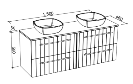 Timberline Henley Wall Hung Vanity With Above Counter Basin - Wellsons