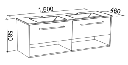Timberline Kansas Wall Hung Vanity with Haven Top - Wellsons