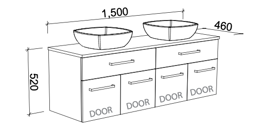 Timberline Taylor Wall Hung Vanity with SilkSurface Top & Basin - Wellsons