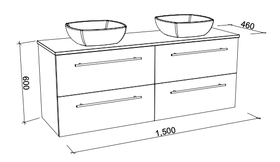 Timberline Oxbow Wall Hung Vanity with Basin - Wellsons