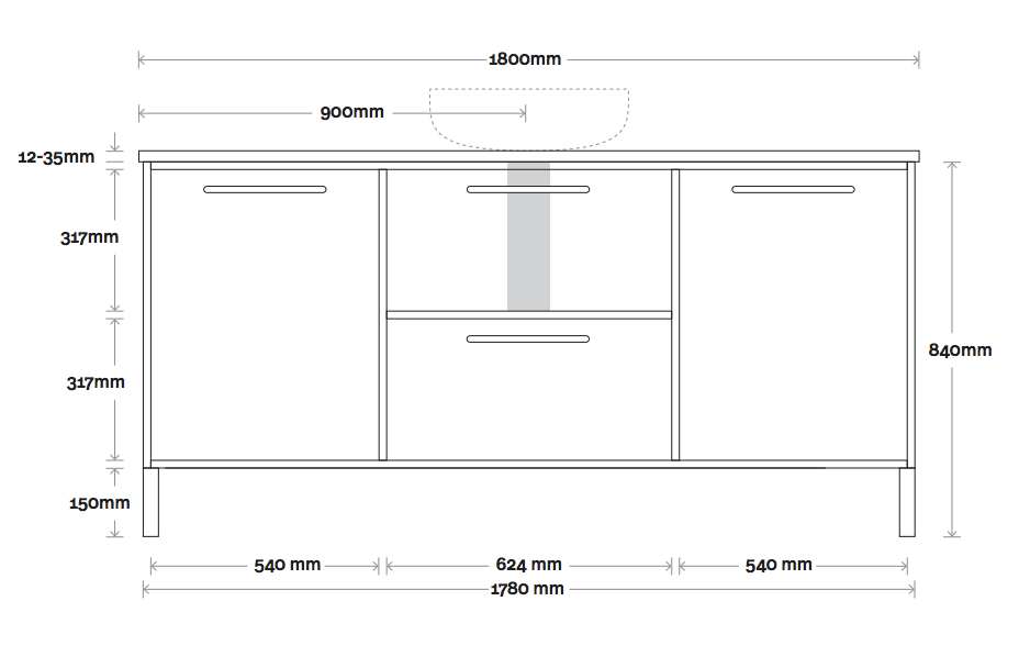 Marquis Palm Floor Standing Vanity - Wellsons