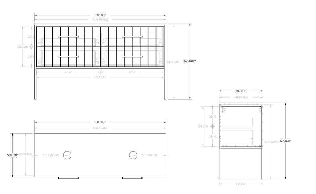 ADP Ivy All-Drawer Floor Standing Vanity