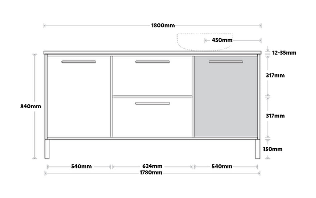 Marquis Palm Floor Standing Vanity - Wellsons