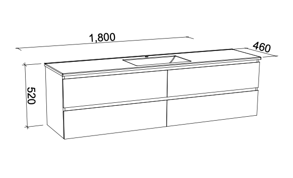 Timberline Nevada Plus Wall Hung Vanity with Regal Acrylic Top - Wellsons