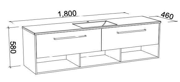 Timberline Kansas Wall Hung Vanity with Regal Acrylic Top - Wellsons