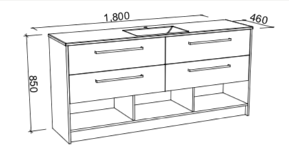 Timberline Kansas Floor Standing Vanity with Regal Acrylic Top - Wellsons