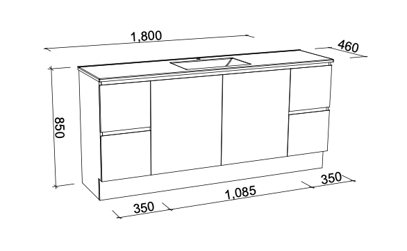 Timberline Nevada Floor Standing Vanity with Alpha Ceramic Top - Wellsons