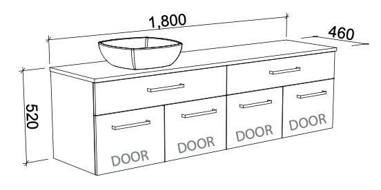 Timberline Taylor Wall Hung Vanity with SilkSurface Top & Basin - Wellsons