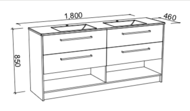 Timberline Kansas Floor Standing Vanity with Regal Acrylic Top - Wellsons