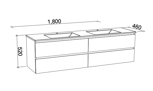 Timberline Nevada Plus Wall Hung Vanity with Regal Acrylic Top - Wellsons