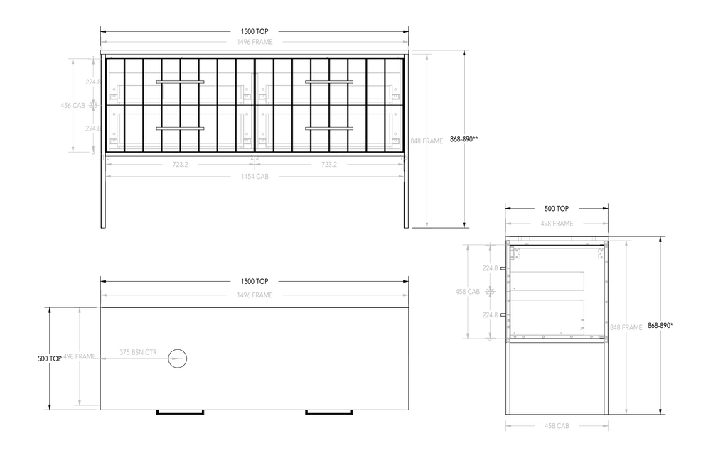 ADP Ivy All-Drawer Floor Standing Vanity