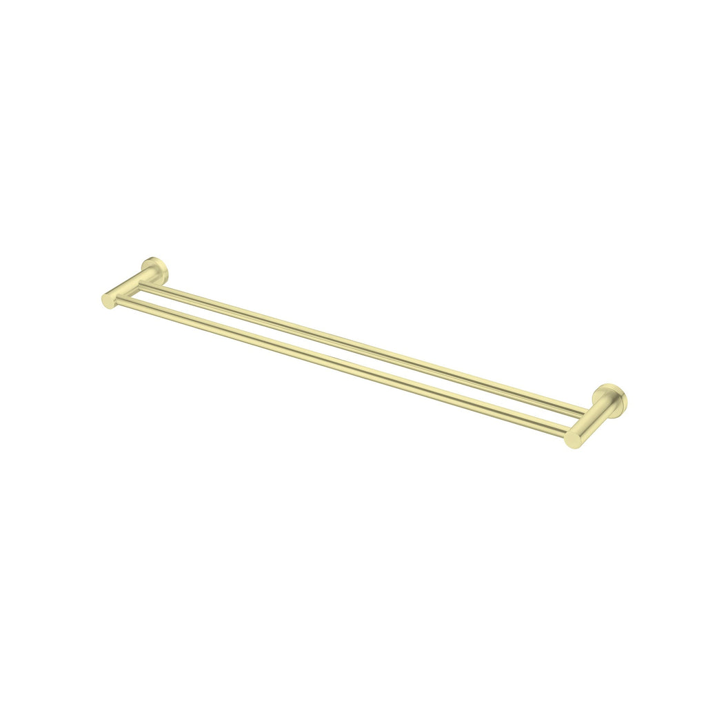 Nero Mecca Double Towel Rail 800mm - Brushed Gold