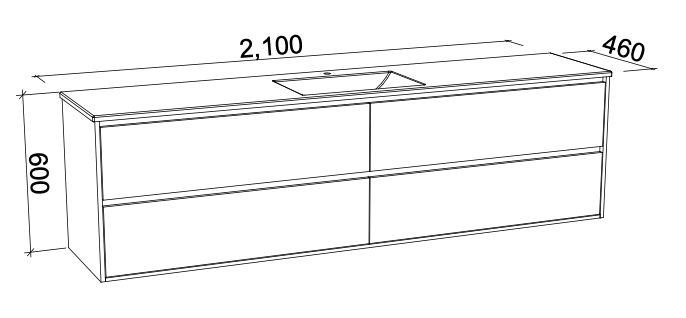 Timberline Grange Wall Hung Vanity with Alpha Ceramic Top - Wellsons