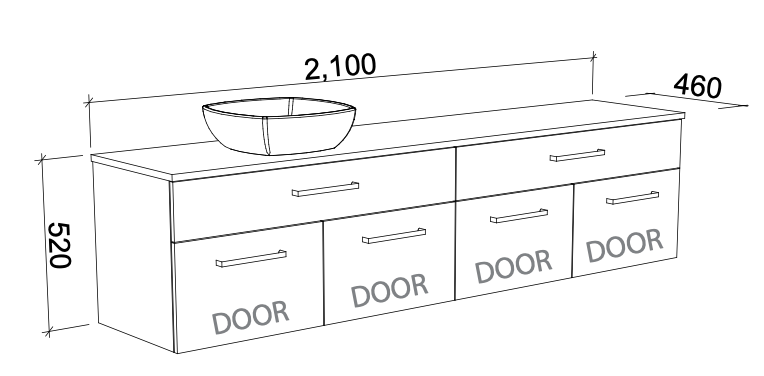 Timberline Taylor Wall Hung Vanity with SilkSurface Top & Basin - Wellsons