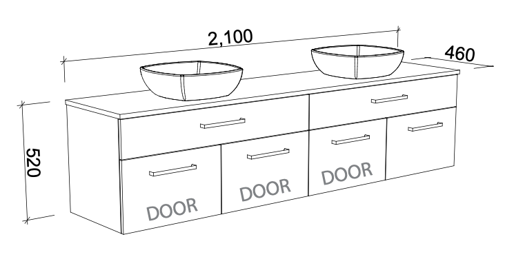 Timberline Taylor Wall Hung Vanity with SilkSurface Top & Basin - Wellsons