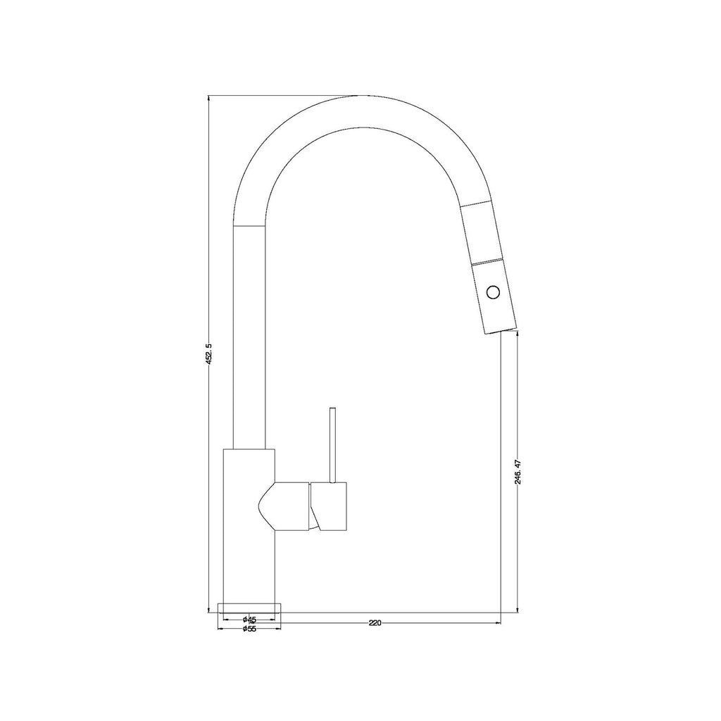 Nero Mecca Pull Down Sink Mixer With Veggie Spray Function - Matte White