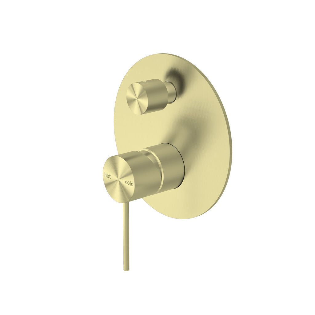 Nero Mecca Shower / Bath Wall Mixer with Diverter - Brushed Gold - Wellsons