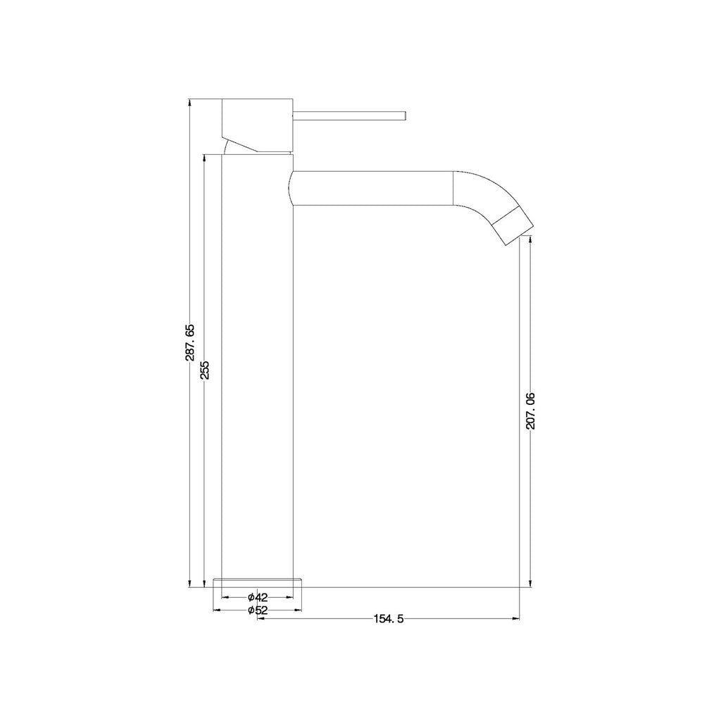 Nero Mecca Tall Basin Mixer - Brushed Nickel - Wellsons