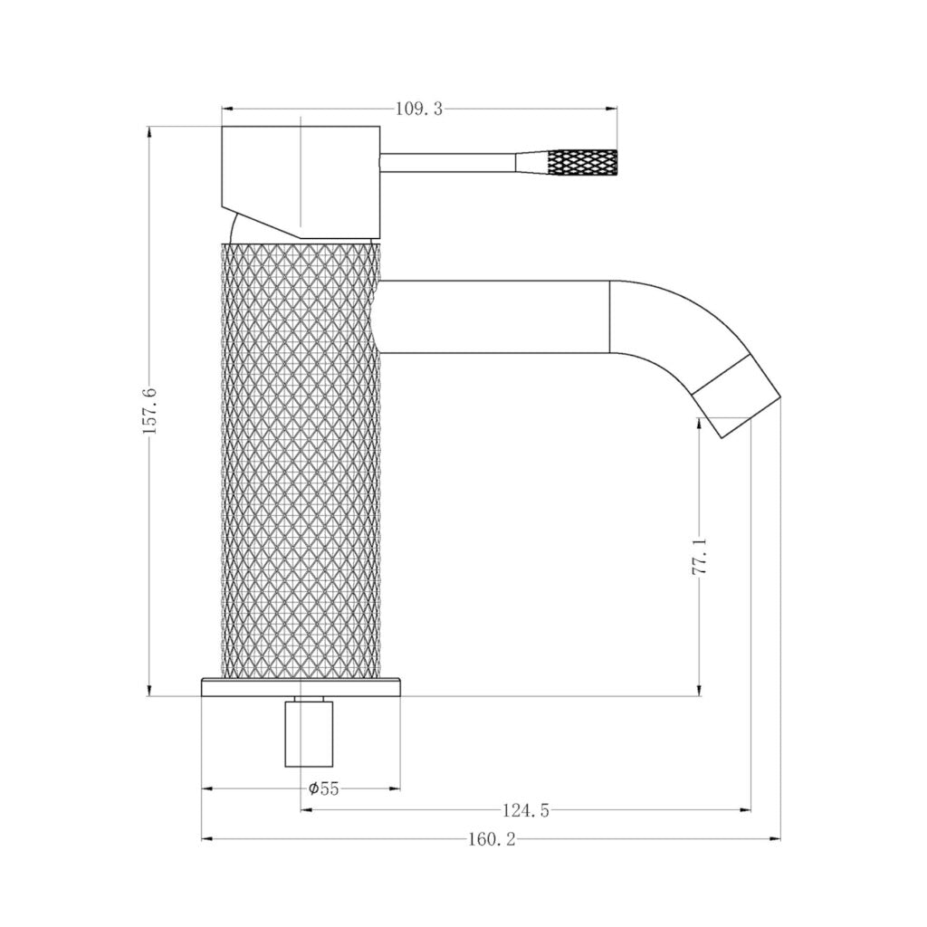 Nero Opal Basin Mixer - Brushed Gold - Wellsons