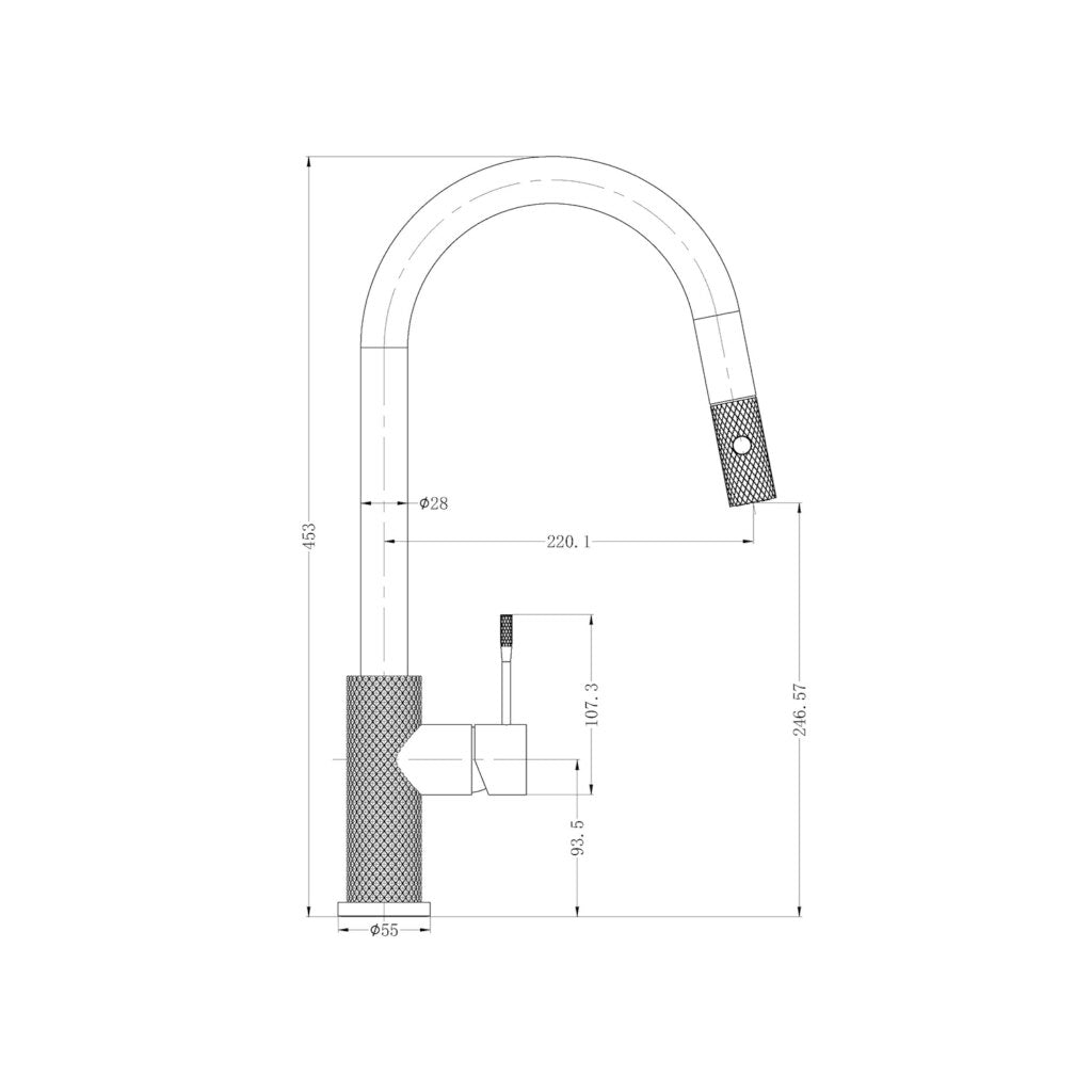 Nero Opal Pull Out Sink Mixer - Brushed Bronze - Wellsons