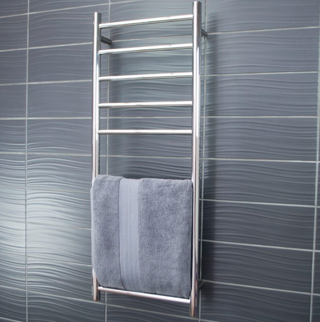 Radiant Heating Round Bars 240V Heated Towel Rail Polished 430 x 1100
