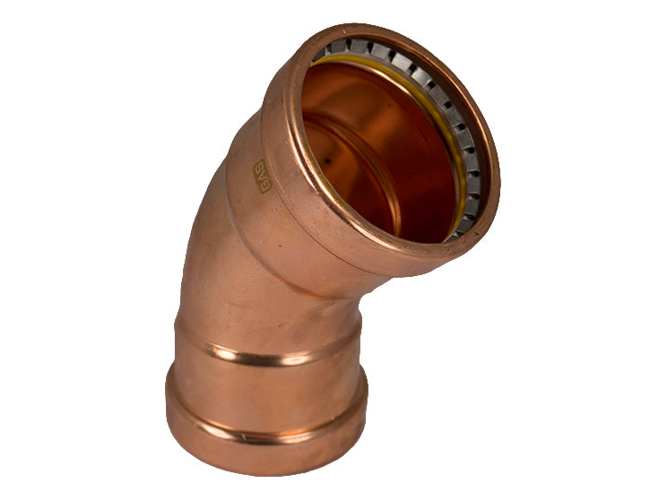 Copper Press 45° Elbow Gas 100MM - Wellsons