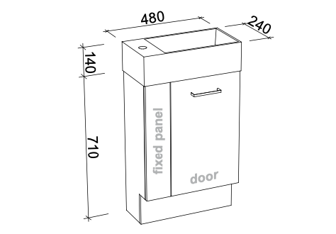 Timberline Frankie Floor Standing Vanity with Liberty Ceramic Top - Wellsons