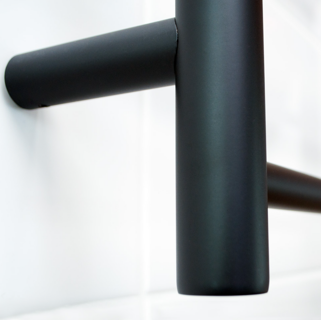 Radiant Heating Round Bars Non Heated Towel Rails Matte Black 530 x 700